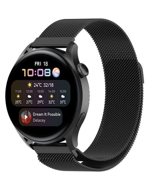 Ремінець міланська петля Blackpink 20mm для Cмарт годинника AMAZFIT GTR-42 / GTS, Чорний 00-00039217_1 фото
