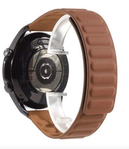 Ремінець силіконовий магнітний MagStrap 20 мм Samsung Galaxy Watch 4 | AMAZFIT Bip | GTS | GTR, Коричневий 00-00039217_10 фото