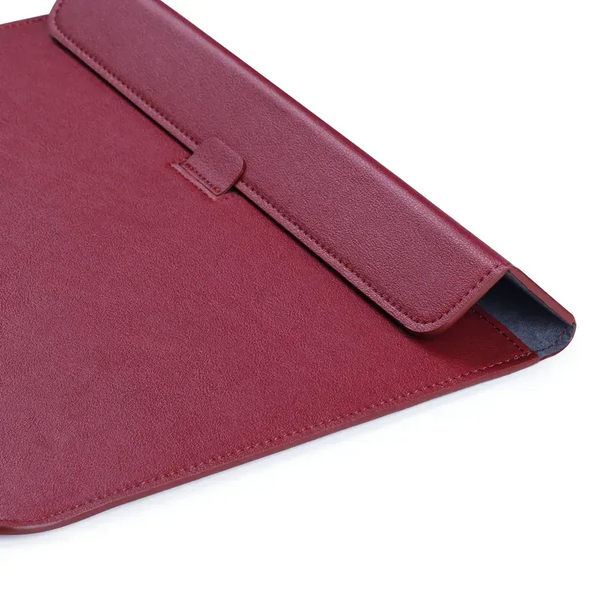 Чехол-конверт-подставка Leather PU для MacBook 13.3", Красный винный 1330 фото