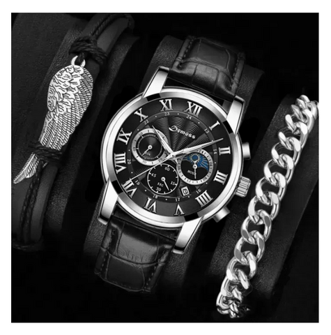 Подарунковий набір годинник + браслети (59434), Silver 00-00059434_000058264 фото