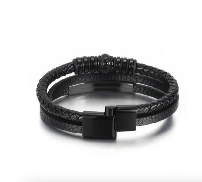 Шкіряний браслет Premium Black Шкіряний браслет Premium  Black фото
