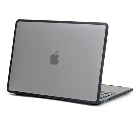 Пластикова накладка з силіконовим бампером для Macbook Pro 13,3" A1989, A2159, A2251, A2289, A2338, Чорний прозорий + Чорний бампер 6400 фото