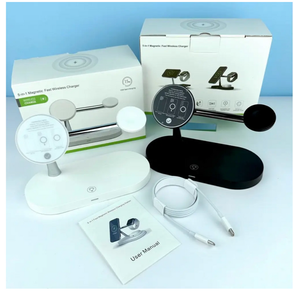 Докстанція бездротової зарядки 3в1 15W для зарядки iPhone AirPods Apple Watch 0091034-4-1r4r фото