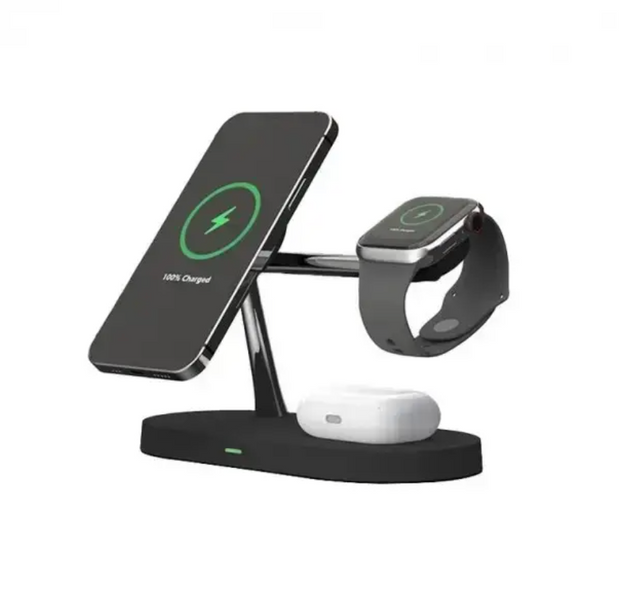 Докстанція бездротової зарядки 3в1 15W для зарядки iPhone AirPods Apple Watch 0091034-4-1r4r фото